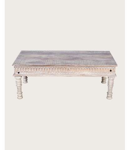 Aster - Coffee table in solid carved mango wood