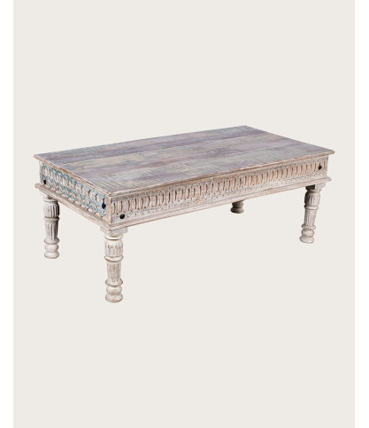 Aster - Coffee table in solid carved mango wood