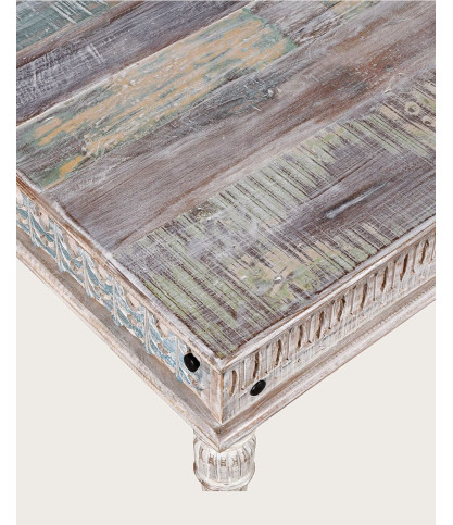 Aster - Coffee table in solid carved mango wood