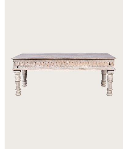 Aster - Table basse en bois massif de manguier sculpté