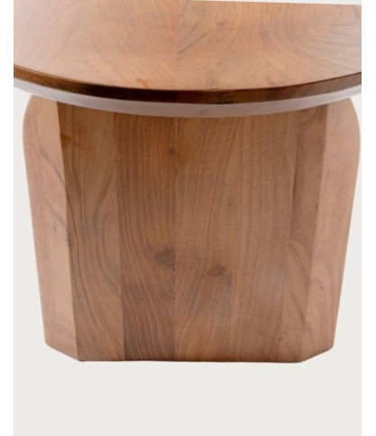 Véga - Table salle à manger ovale bois acacia, Piétement Design Courbe & Style Minimaliste