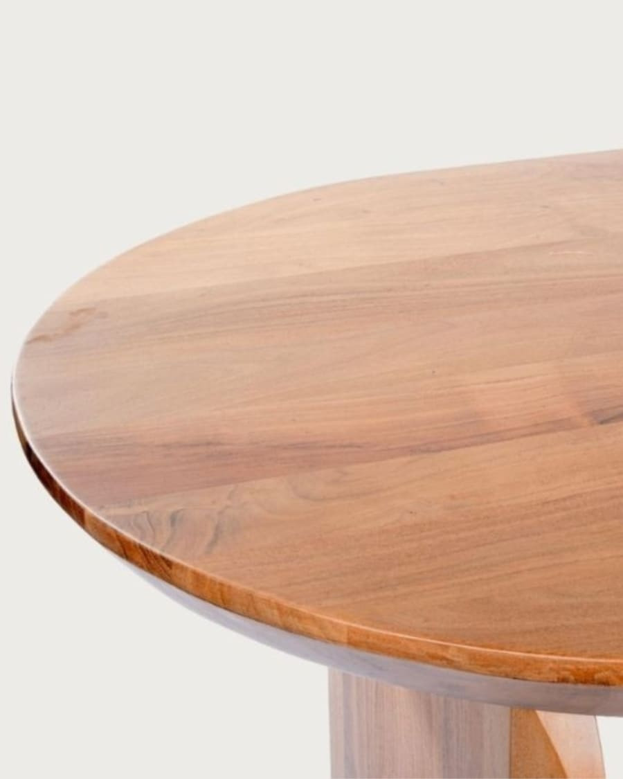 Véga - Table salle à manger ovale bois acacia, Piétement Design Courbe & Style Minimaliste