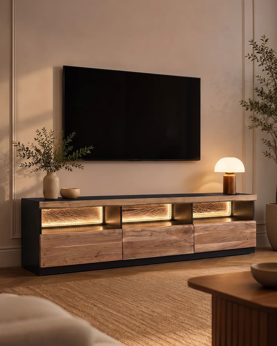 Leo - Meuble TV en bois...