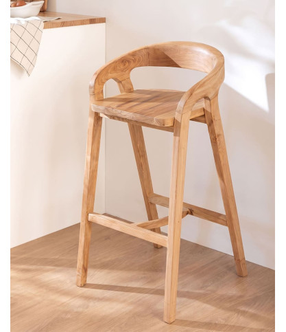 Carisma - Tabouret de bar en teck massif