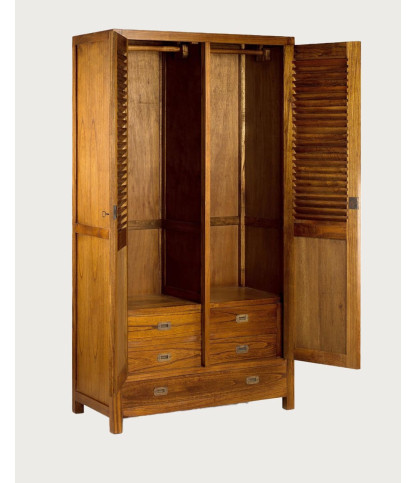 Ariana - Armario de 2 puertas en madera maciza de tamaño mediano