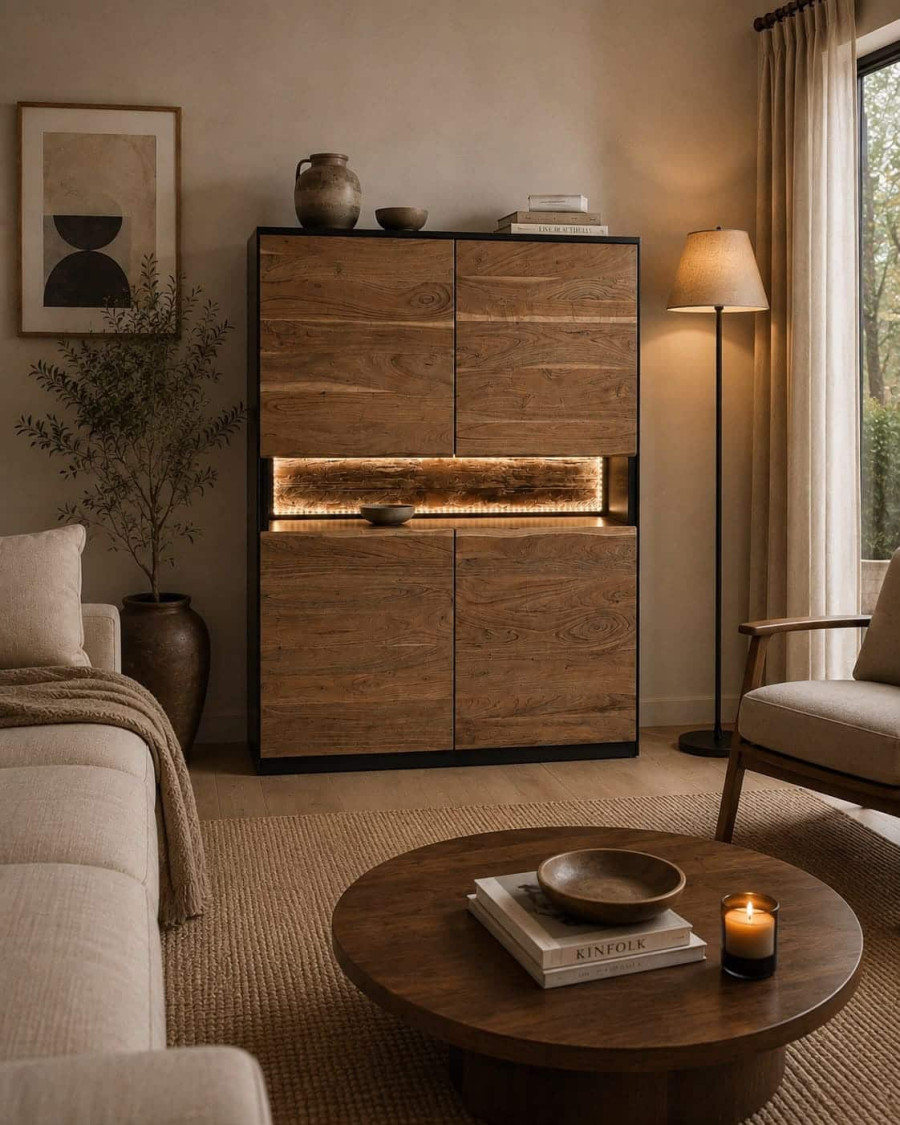 Leo - Buffet haut en bois...