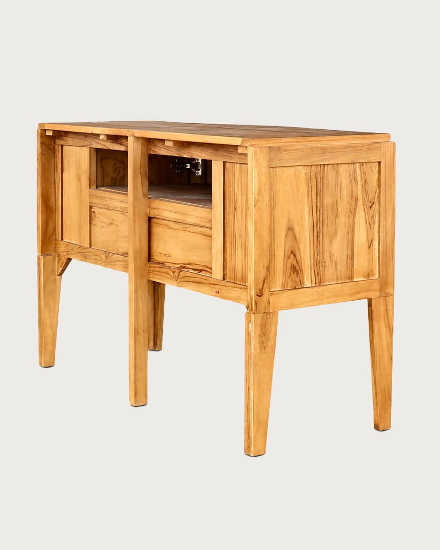 Dikana - Aparador de almacenamiento de teca, 120 cm