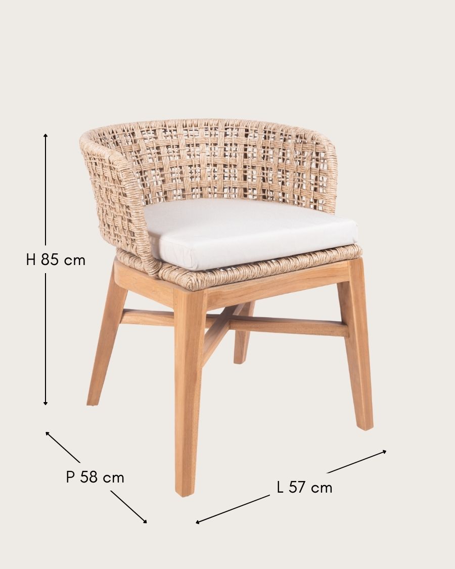 Chaise en teck et corde