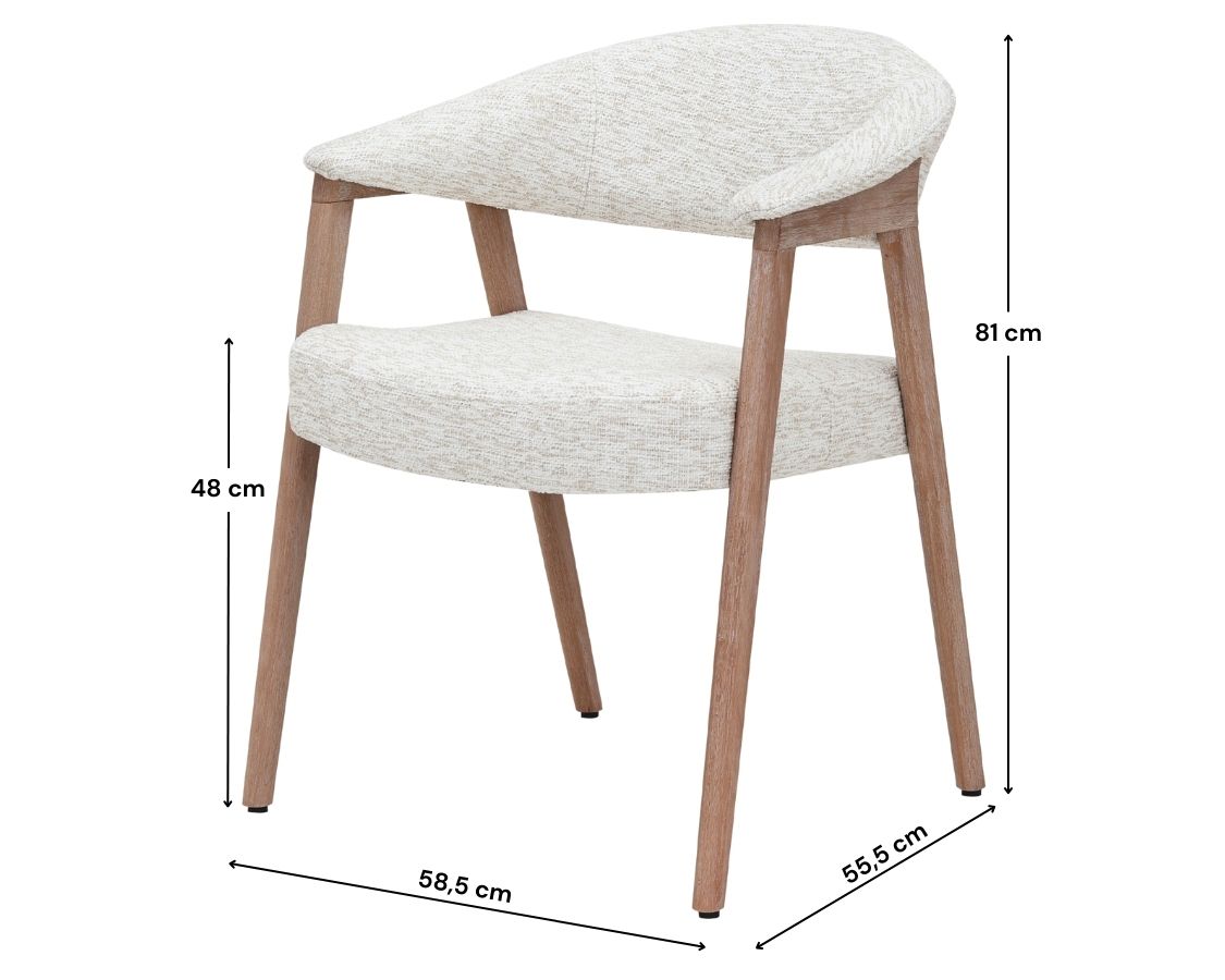 Chaise salle à manger en tissu gris pied en bois blanchi.jpg