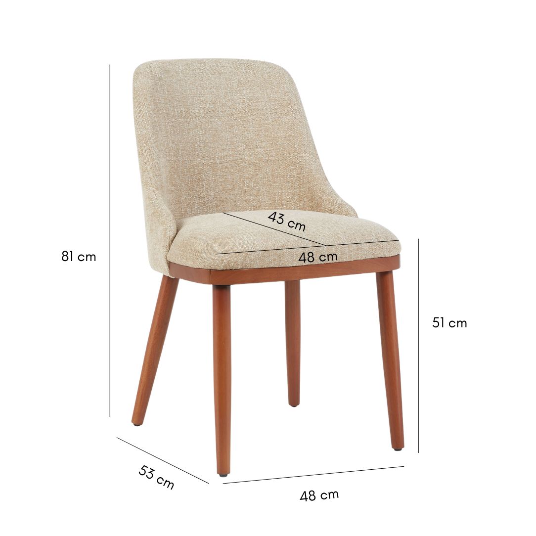Liro - chaise repas en tissu beige