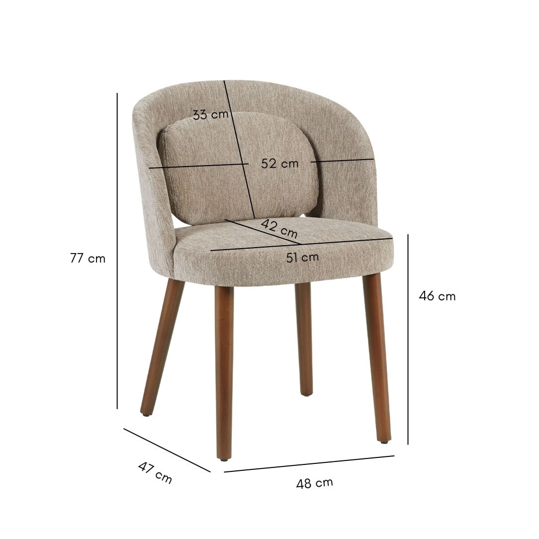 Neris chaise salle à manger en tissu et bois