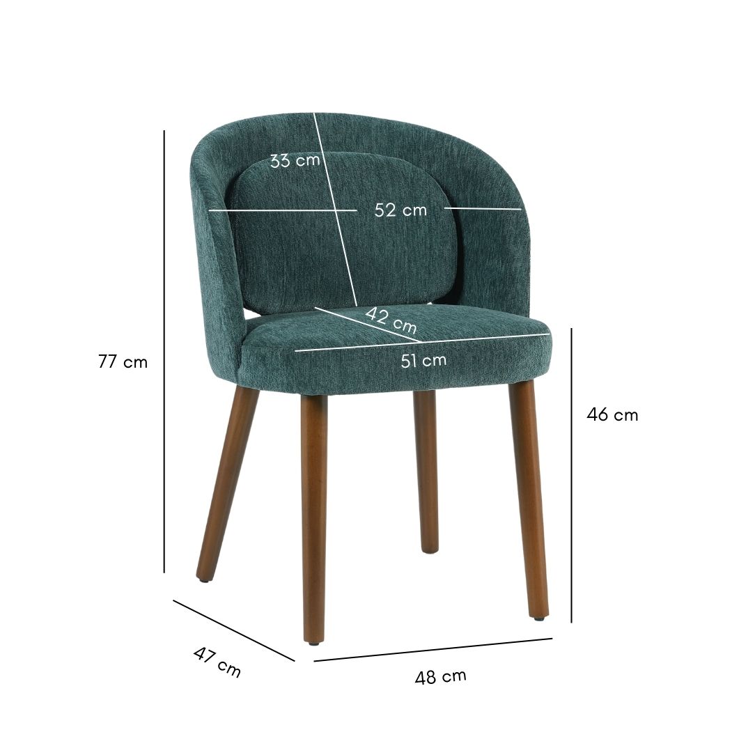 Neris chaise salle à manger en tissu et bois
