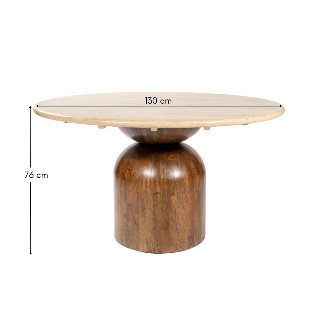 Table a manger ronde plateau granit