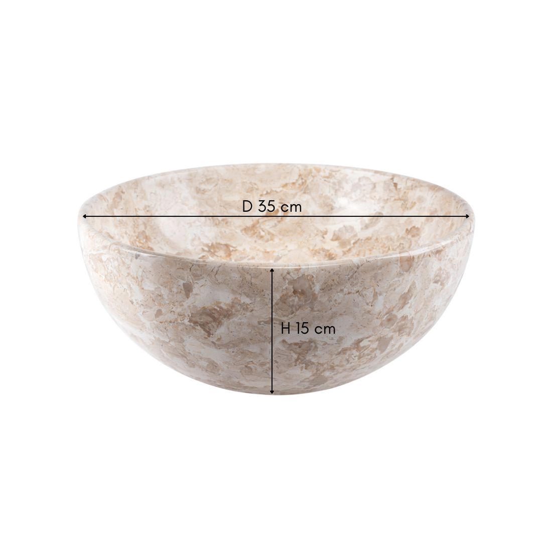 VAsque à poser ronde en marbre naturel