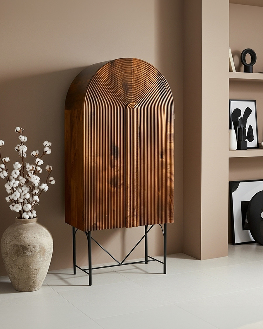 Vorno petite armoire en bois massif de manguier