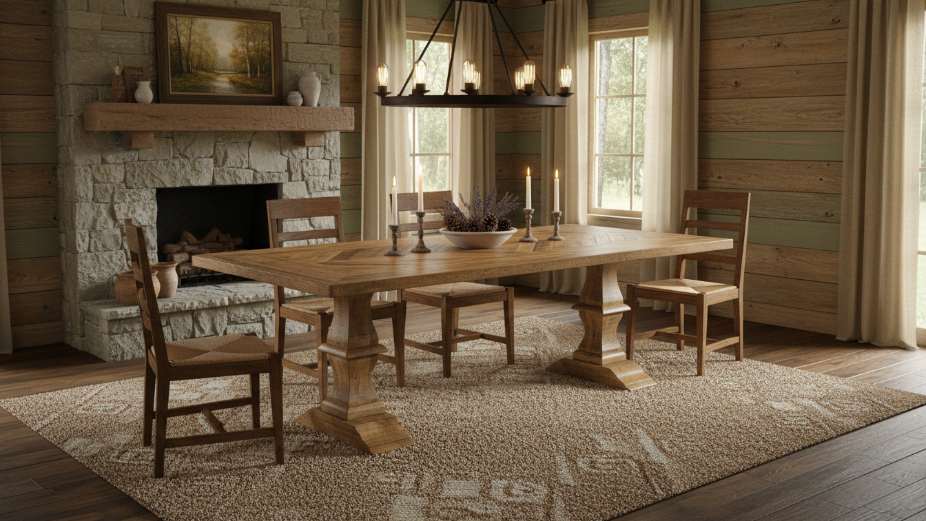 Ambiance rustique, meubles en bois massif