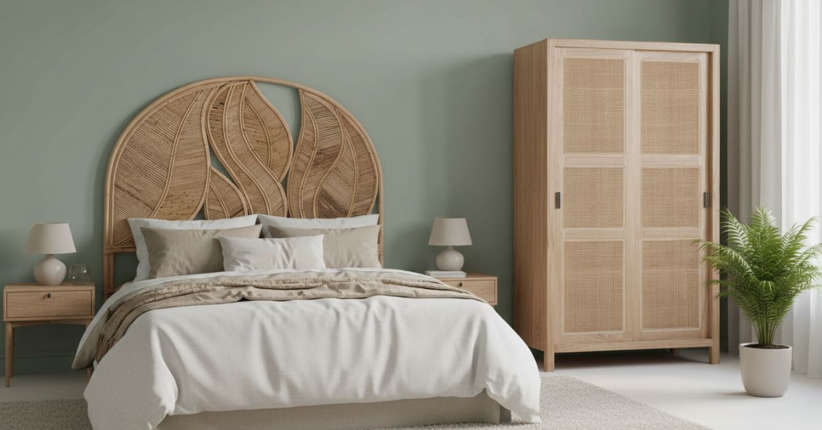 Chambre verte et bois massif de teck