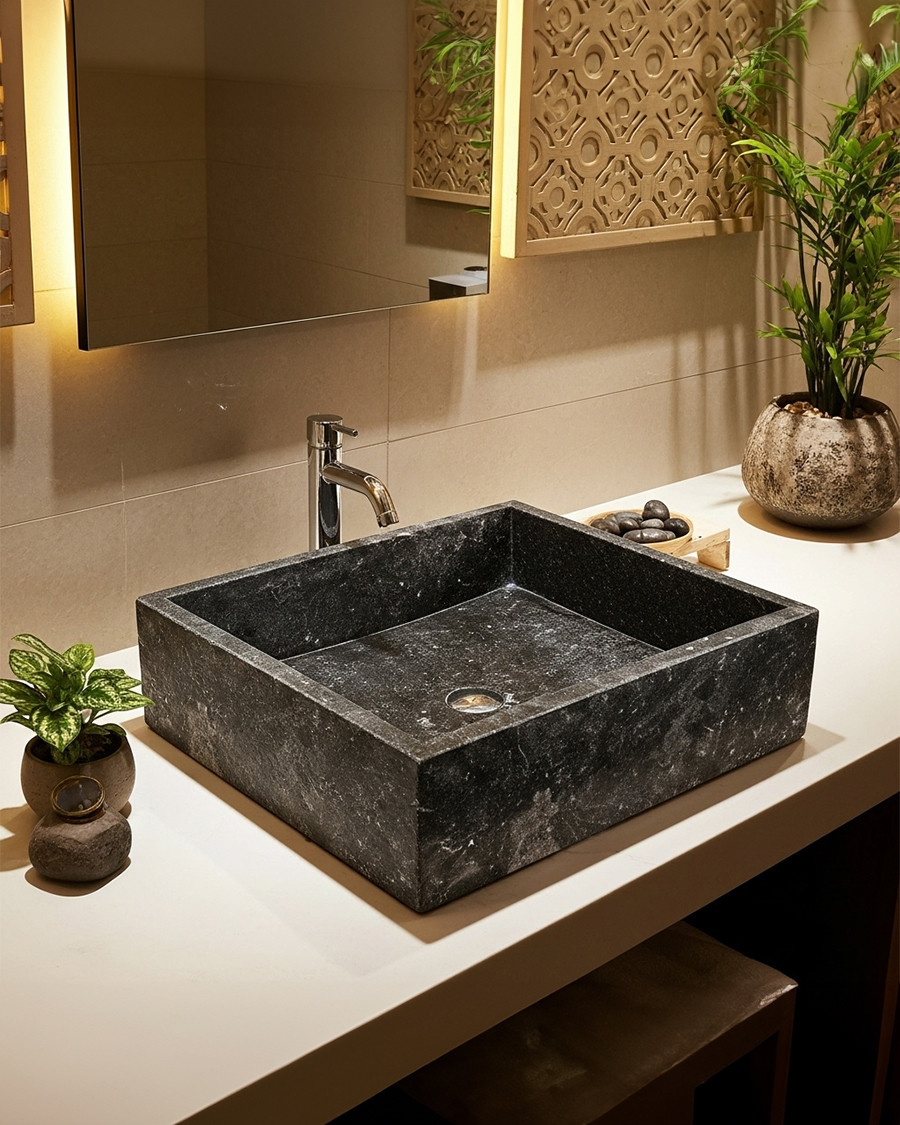 vasque à poser en marbre