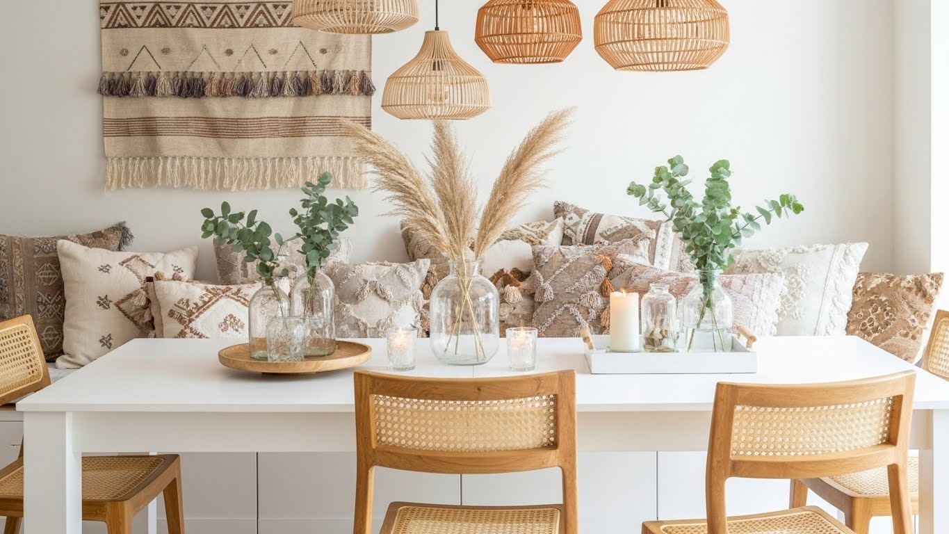 salle à manger style bohéme chic - chaise salle à manger en bois