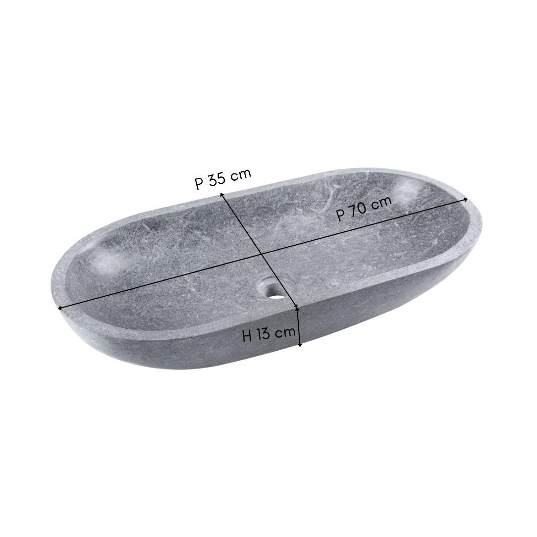 vasque à poser en marbre gris