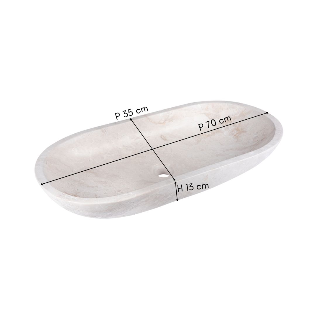 vasque à poser oval en marbre