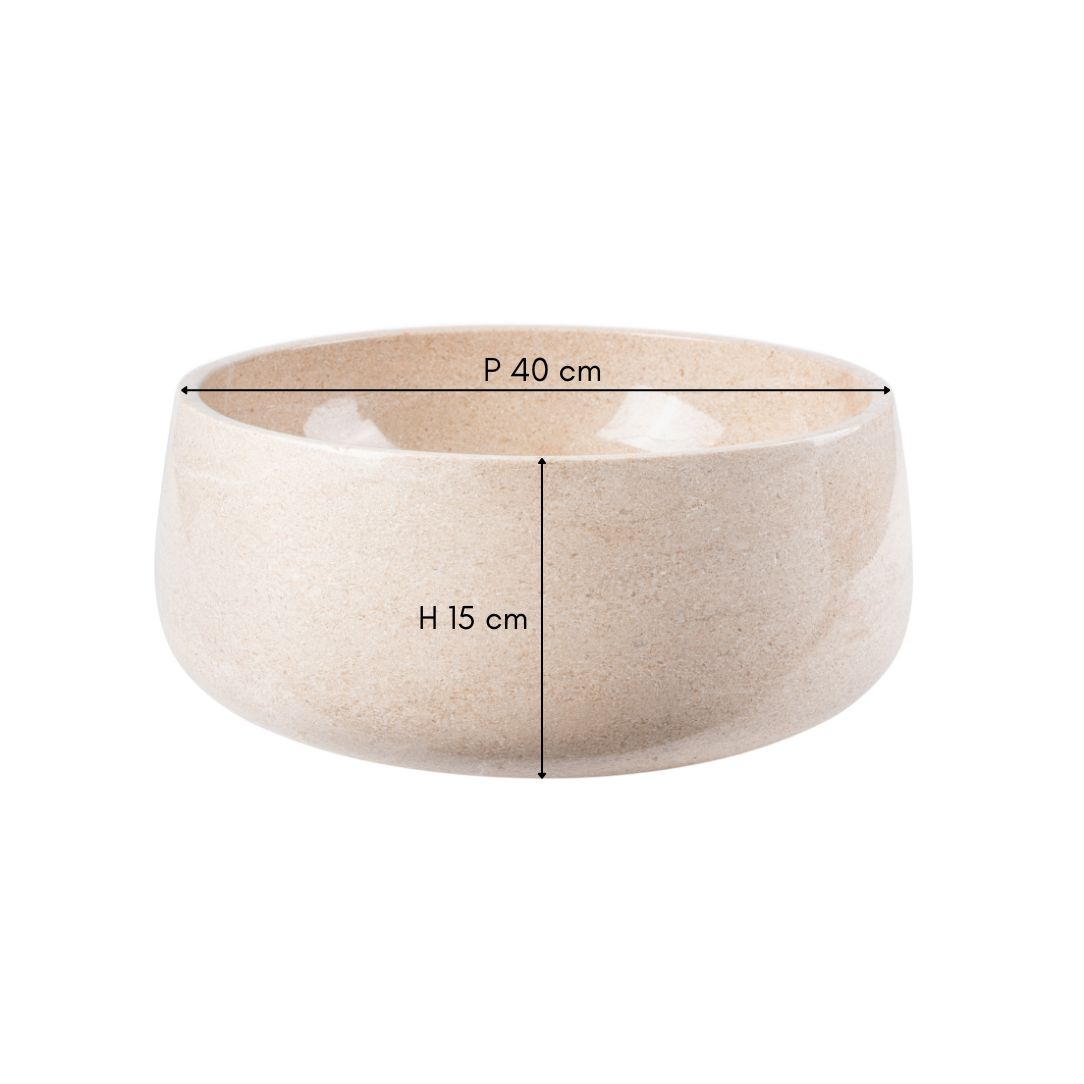 Vasque ronde à poser marbre beige